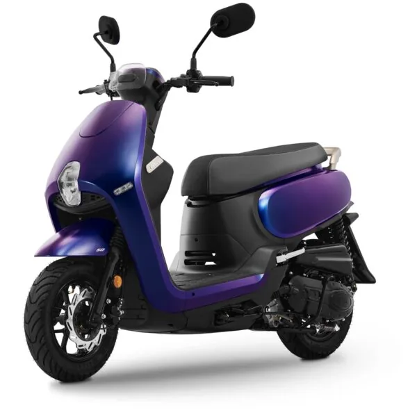 Roller in Violett und Schwarz, Seitenansicht
