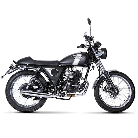 Mash Fifty 50 Retro-Motorrad in Silber und Schwarz