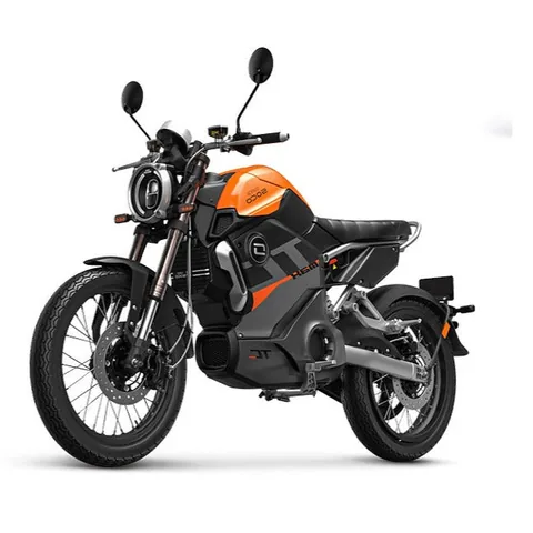 Super Soco TC Elektro-Motorrad in Schwarz und Orange