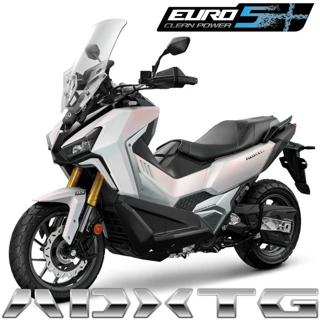 SYM ADXTG 400, Adventure-Roller in Weiß und Grau